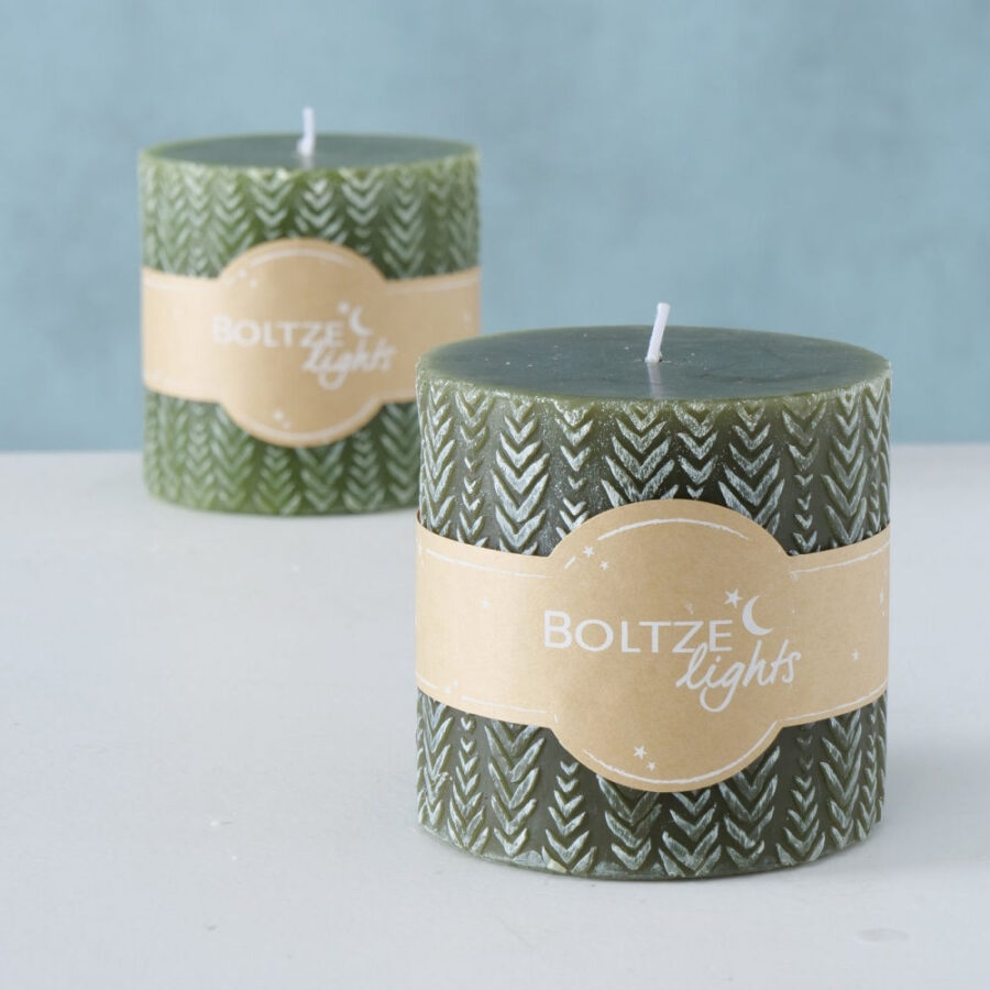 Objets de Bibi - Boltze lights - candele cera verde h10xd10cm