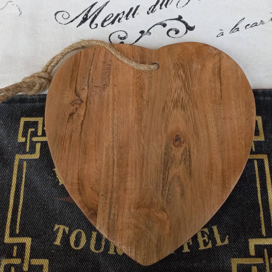 Objets de bibi - mini tagliere in legno a forma di cuore