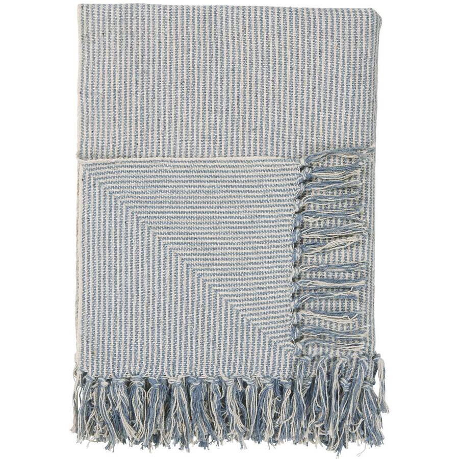 Objets de Bibi - Ib Laursen plaid a righe azzurre/crema