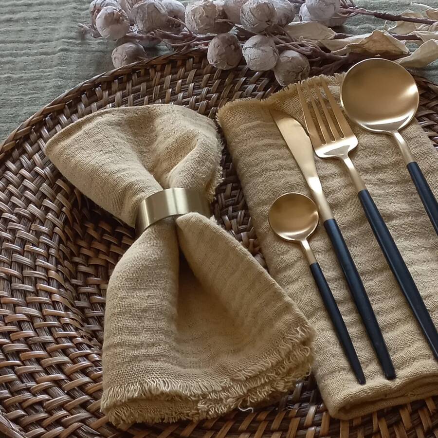 Objets de Bibi - Porta tovaglioli dorati set 4 pz
