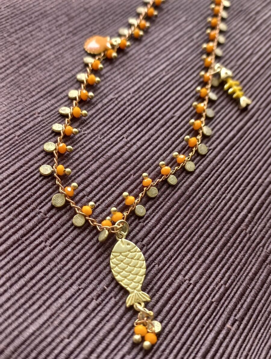 Collana cristalli arancioni