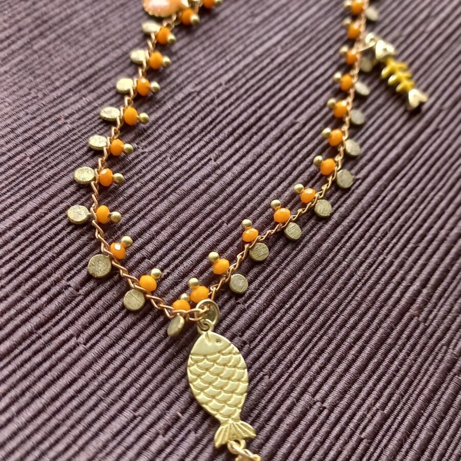 Collana cristalli arancioni