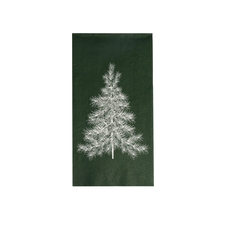 Objets de Bibi - Storefactory Tovagliolo di carta verde con disegnato un bel albero imbiancato