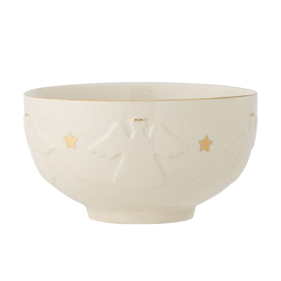 Objets de Bibi - Bloomingville Bowl dal bordo dorato e motivo in rilievo di un angelo.