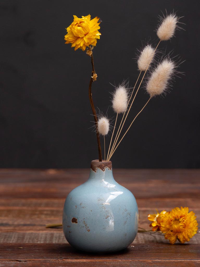 Objets de Bibi - Chehoma Piccolo vaso di ceramica smaltata, da impreziosire con piccoli fiori freschi o secchi.